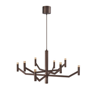 Lucide WELLINGTON - Hanglamp - Ø 80 cm - LED Dimb. - G9 - 2700K - Koffie - Vibes