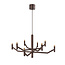LUCIDE Lucide WELLINGTON - Hanglamp - Ø 80 cm - LED Dimb. - G9 - 2700K - Koffie - Vibes