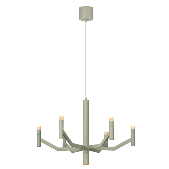 LUCIDE Lucide WELLINGTON - Hanglamp - Ø 60 cm - LED Dimb. - G9 - 2700K - Taupe - Vibes