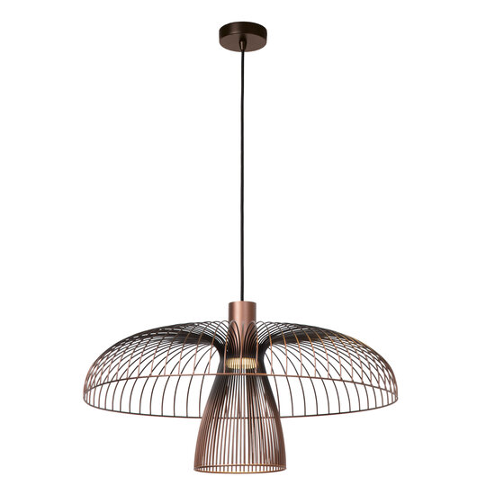 LUCIDE Lucide NIGELLA - Hanglamp - Ø 60 cm - 1xGU10 (MR16) - Koffie - Essential