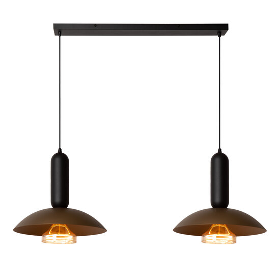LUCIDE Lucide GRANTHAM - Hanglamp - 2xE27 - Koffie - Essential