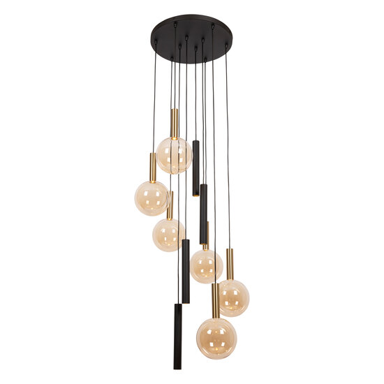 LUCIDE Lucide JOSIANE - Hanglamp - Ø 55 cm - 6xG9 - Geschikt voor vide en hoge plafonds - Zwart - Vibes