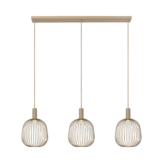 LUCIDE Lucide ESTEREL - Lámpara Colgante - 3xGU10 (MR11) - Taupe - Essential - Crea un ambiente acogedor