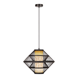 Lucide PASQUINO - Lámpara Colgante - Ø 40 cm - 1xE27 - Negro - Essential