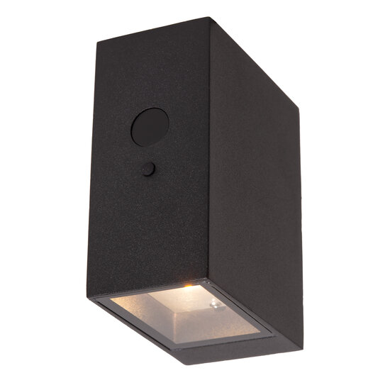 LUCIDE Lucide BOLTON - Wall lamp - Solar energy - LED Dimb. - 1x1W 2850K/3150K - IP54 - Day/night sensor - Black