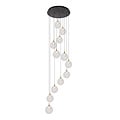 LUCIDE Suspension Lucide GISELA Ø 61 cm, 12 globes en verre transparent, LED 2700K dimmable et platine noire