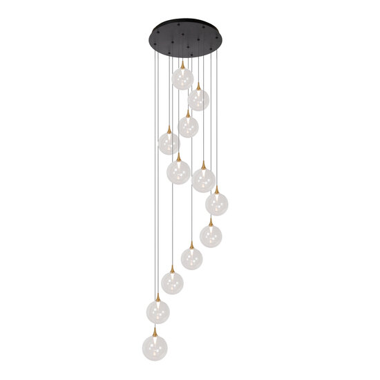 LUCIDE Lucide GISELA - Lampe à suspension - Ø 61 cm - Variation LED. - 12x3,5W 2700K - Transparent