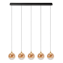 Lucide GISELA - Hanglamp - LED Dimb. - 5x4W 2700K - Met vervangbare LED-module - Amber - Premium