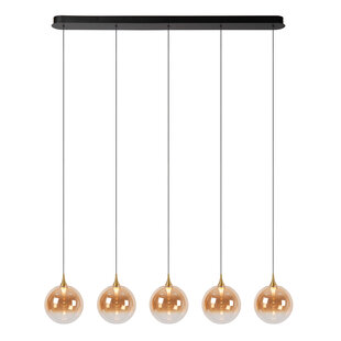 Lucide GISELA - Hanglamp - LED Dimb. - 5x4W 2700K - Met vervangbare LED-module - Amber - Premium