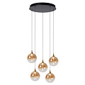 LUCIDE Lucide GISELA - Hanglamp - Ø 48 cm - LED Dimb. - 5x3,8W 2700K - Amber - Premium