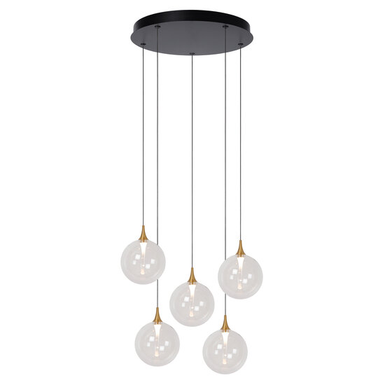 LUCIDE Lucide GISELA - Lámpara colgante - Ø 48 cm - LED Dimming. - 5x3.8W 2700K - Transparente