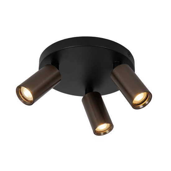 LUCIDE Lucide RITMO - Plafondspot - Ø 18 cm - 3xGU10 (MR11) - Koffie