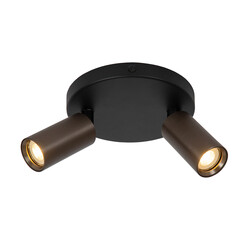 Lucide RITMO - Plafondspot - Ø 15 cm - 2xGU10 (MR11) - Koffie