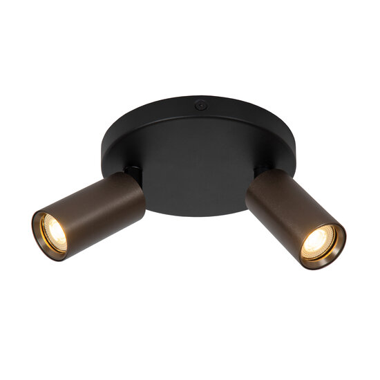 LUCIDE Lucide RITMO - Plafondspot - Ø 15 cm - 2xGU10 (MR11) - Koffie