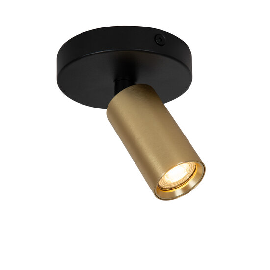 LUCIDE Lucide RITMO - Plafondspot - Ø 10 cm - 1xGU10 (MR11) - Mat Goud / Messing