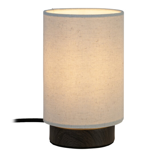 LUCIDE Lucide ALBANE - Tafellamp - Ø 12 cm - 1xE14 - Donkere Houtlook - Essential - Creëer een warme sfeer in uw huis