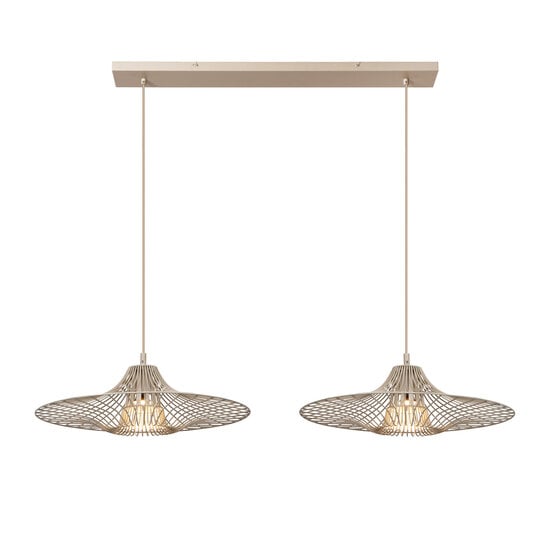 LUCIDE Lucide ELLIS - Hanglamp - 2xE27 - Taupe - Essential