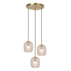 Lucide ALICENT - Hanglamp - Ø 35 cm - 3xE27 - Mat Goud / Messing