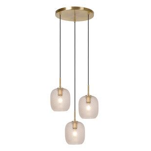 Lucide ALICENT - Pendelleuchte - Ø 35 cm - 3xE27 - Matt Gold / Messing