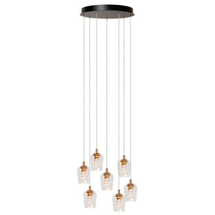 Lucide BERLIANE - Hanglamp - Ø 39 cm - LED Dimb. - 7x4W 2700K - Met vervangbare LED-module - Transparant - Essential