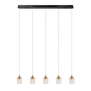 Lucide BERLIANE - Hanglamp - LED Dimb. - 5x4W 2700K - Met vervangbare LED-module - Transparant - Essential