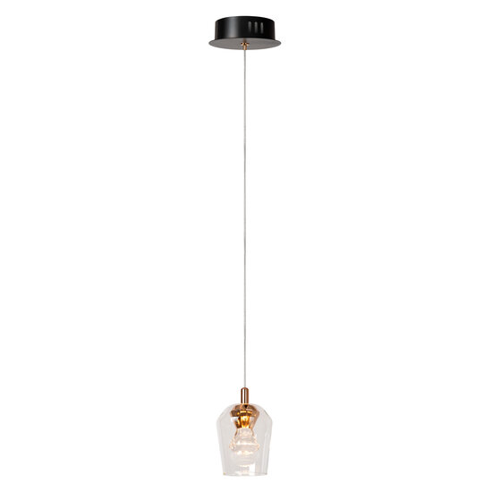 LUCIDE Lucide BERLIANE - Hanglamp - Ø 12 cm - LED Dimb. - 1x4W 2700K - Met vervangbare LED-module - Transparant - Essential