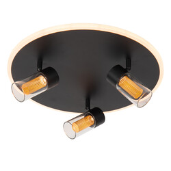 Lucide EVERINA - Plafonnière - Ø 40 cm - LED Dimb. - CCT - 2200K/6500K - Zwart - Essential