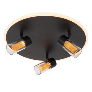 Lucide EVERINA - Plafonnière - Ø 40 cm - LED Dimb. - CCT - 2200K/6500K - Zwart - Essential