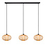 LUCIDE Lucide THULINE - Lámpara Colgante - 3xE27 - Aspecto Madera Clara - Essential - Crea un ambiente cálido en tu hogar