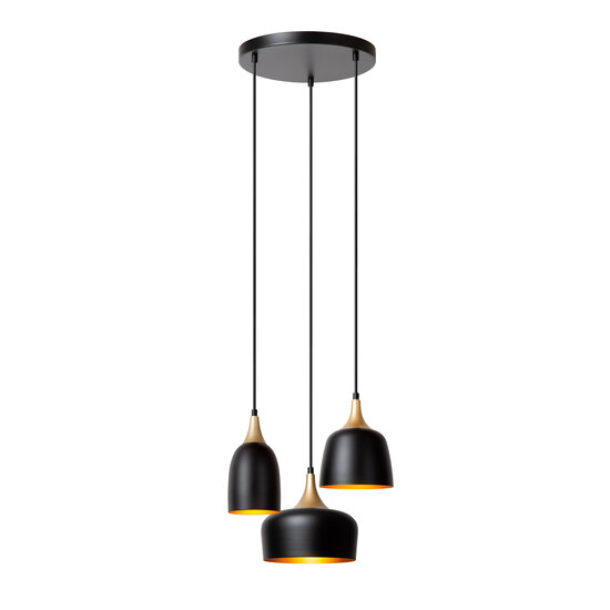 LUCIDE Lucide CHAYANNE - Lampe à suspension - 3xE14 - Noir