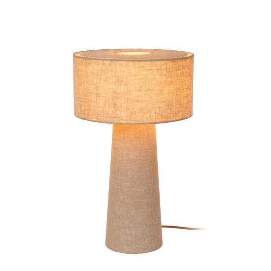 LUCIDE Lucide LEEROY - Tafellamp - Ø 30 cm - 1xE27 - Taupe