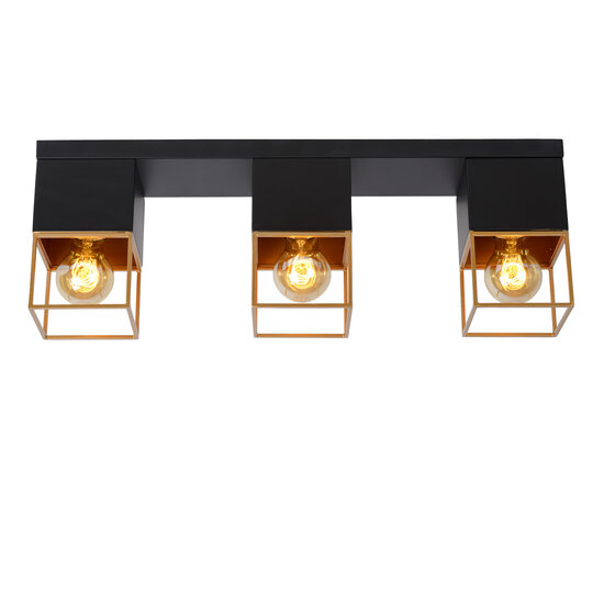LUCIDE OUTLET - LUCIDE RIXT - Moderne Deckenleuchte mit 3xE27 Fassung in Schwarz