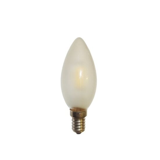 Fantasia Lámpara vela LED E14, filamento espiral, cristal ámbar, 3W, 155 lúmenes, 2200 kelvin, regulable, clase energética G