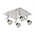 Fantasia Xzibit plafondlamp vierkant wit-chroom, 4x GU10 LED 5W incl., 250x250x105mm, 3000K, IP20, energieklasse F