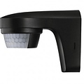 Outdoor PIR motion sensor, white or black, 12m range, IP55, 180° detection, surface mount 230V