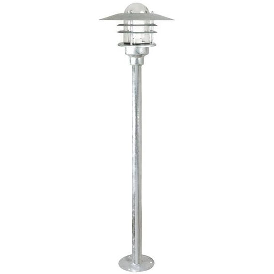 Agger poteau de jardin abat-jour en métal et verre, culot E27, IP54, 830mm de haut, abat-jour Ø260mm, socle Ø150mm, gris
