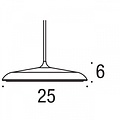 Artist 25 suspension LED ronde, argent, dimmable – 250mm Ø, module LED 14W, 1000 lumens, 2700K, IP20