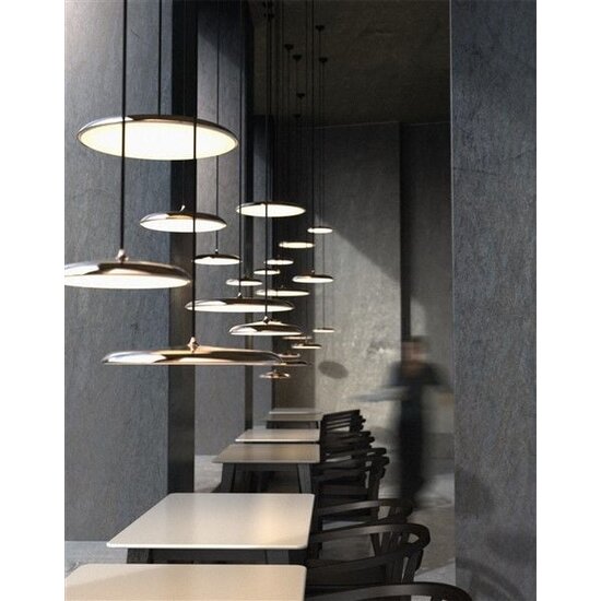 Artist 25 suspension LED ronde, argent, dimmable – 250mm Ø, module LED 14W, 1000 lumens, 2700K, IP20