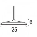 Artist 25 Pendelleuchte LED rund, silber, dimmbar – 250mm Ø, LED-Modul 14W, 1000 Lumen, 2700K, IP20
