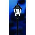 Cardiff garden bollard, black metal with glass, E27 fitting, IP44, height 1000mm, shade diameter 210mm