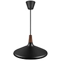 Pendelleuchte mit Stahlrahmen und FSC-zertifizierter, geölter Nussbaum-Deckenplatte, Ø39 cm, Höhe 27 cm, E27-Fassung max. 60W, dimmbar