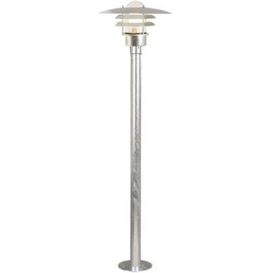 Lønstrup poste de jardín negro, metal con pantalla de cristal, 116 cm de altura, casquillo E27 (bombilla no incluida), IP44