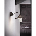 Luxembourg outdoor wall light, rustic style, real copper, glass shade, E27 fitting, IP54, diameter 280 mm, height 260 mm