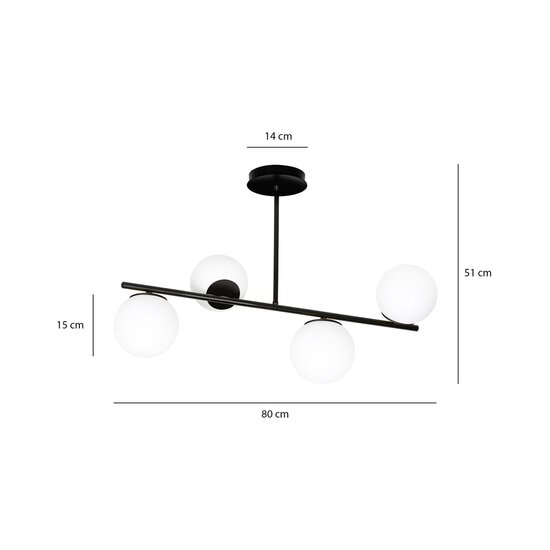 Emibig Emibig BIOR 4 BLACK - Lampe de plafond moderne pour un éclairage élégant