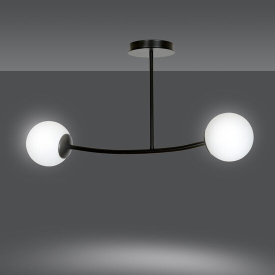 Emibig Emibig HALLDOR 2 BLACK - Moderne plafondlamp voor sfeervolle verlichting