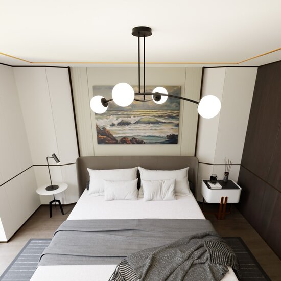 Emibig Emibig HALLDOR 4 BLACK - Modern ceiling lamp for stylish lighting