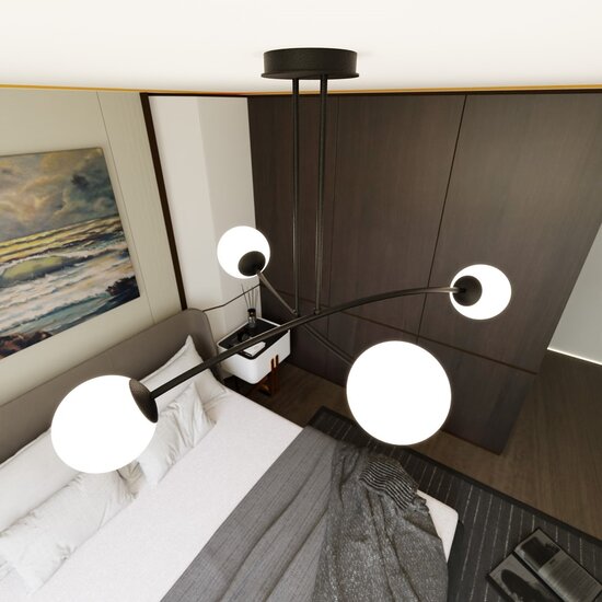 Emibig Emibig HALLDOR 4 BLACK - Modern ceiling lamp for stylish lighting
