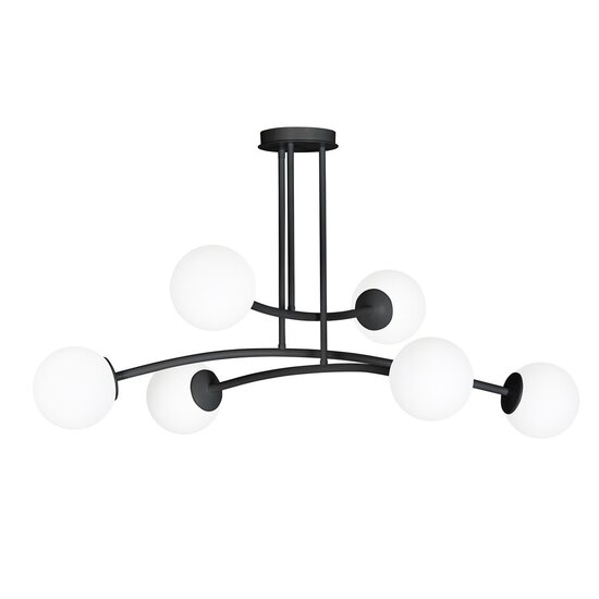 Emibig Emibig HALLDOR 6 BLACK - Moderne plafondlamp voor sfeervolle verlichting