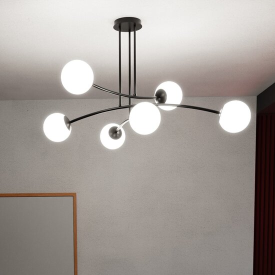 Emibig Emibig HALLDOR 6 BLACK - Modern ceiling lamp for stylish lighting