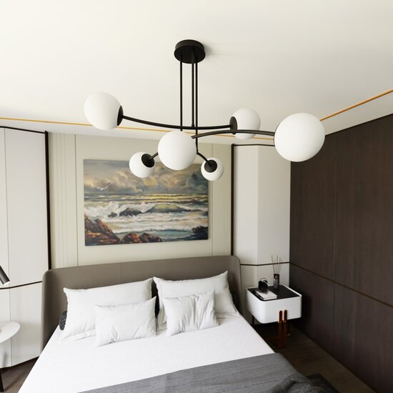 Emibig Emibig HALLDOR 6 BLACK - Modern ceiling lamp for stylish lighting